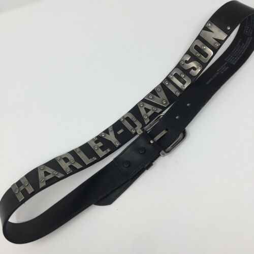 Harley Davidson Size 40 black leather silver letters belt Style 99465-10VM