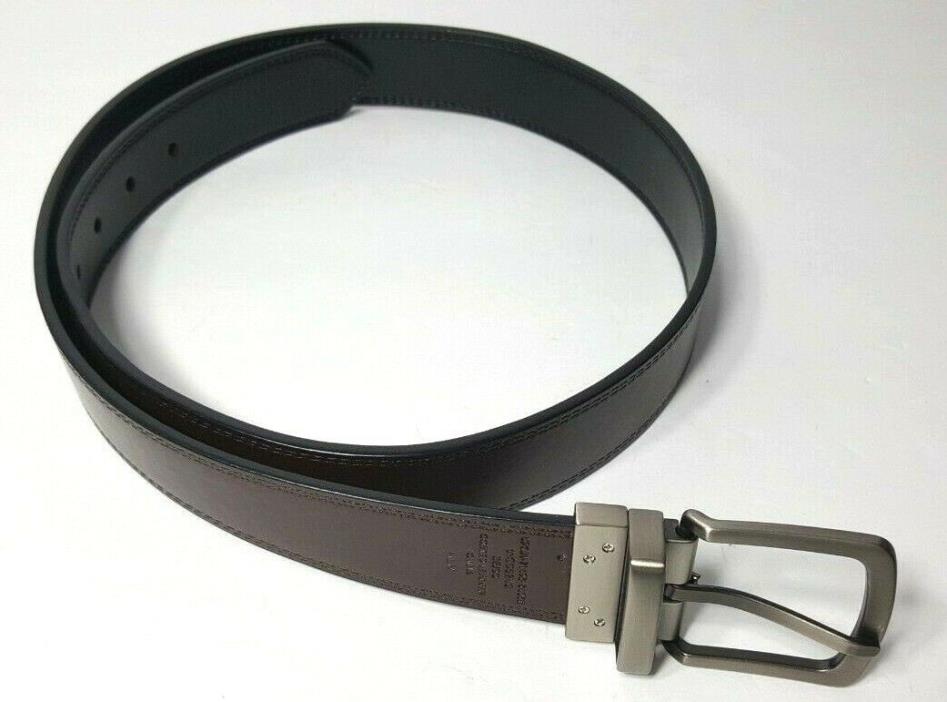 Dickies Mens Reversible Leather Feather Edge Belt Black Brown