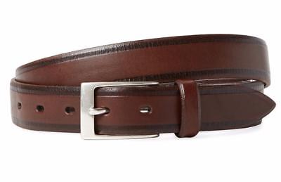 New with Tag-$178 John Varvatos Collection Heat Chocolate Crease Edge Belt SZ 40