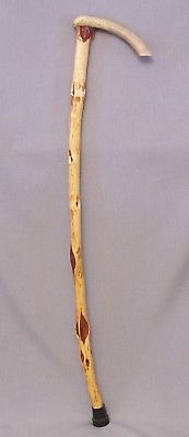 37 INCHES LONG DIAMOND WILLOW CANE / WALKING STICK WITH DEER ANTLER HANDLE