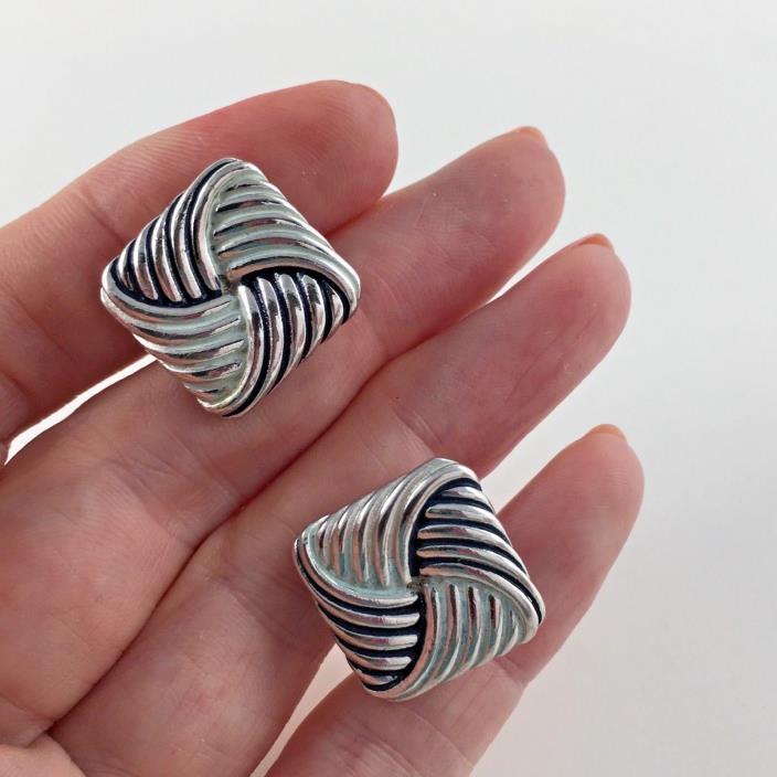 Silver Toned Square Knot Nautical Design Cuff Links Cufflinks Mens Jewelry Gift