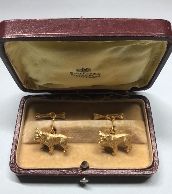 Vintage Antique Russian Faberge gold  cufflincs