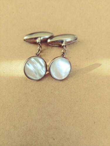 Vintage Cufflinks 'Mother Of Pearl' Like Made In England
