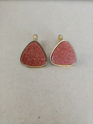 Swank vintage mens goldtone cufflinks with red stone
