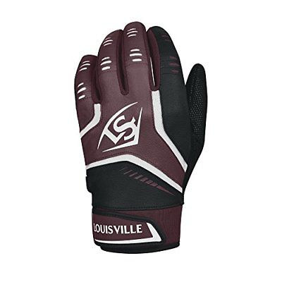 Louisville Slugger Omaha Adult Batting Gloves - Large Maroon