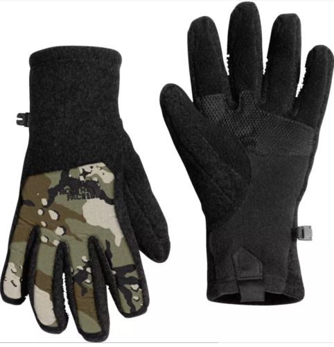 NEW The North Face Denali Etip Fleece Winter Gloves Touch Black Camo Mens' Large