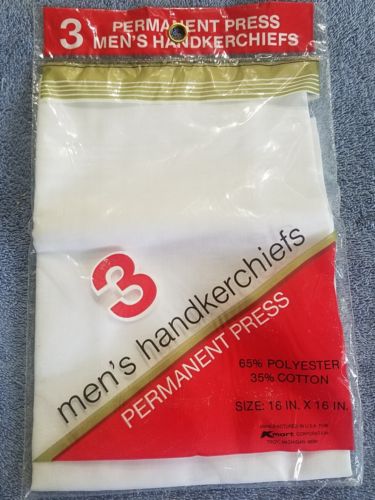 3 mens Handkerchiefs white 16