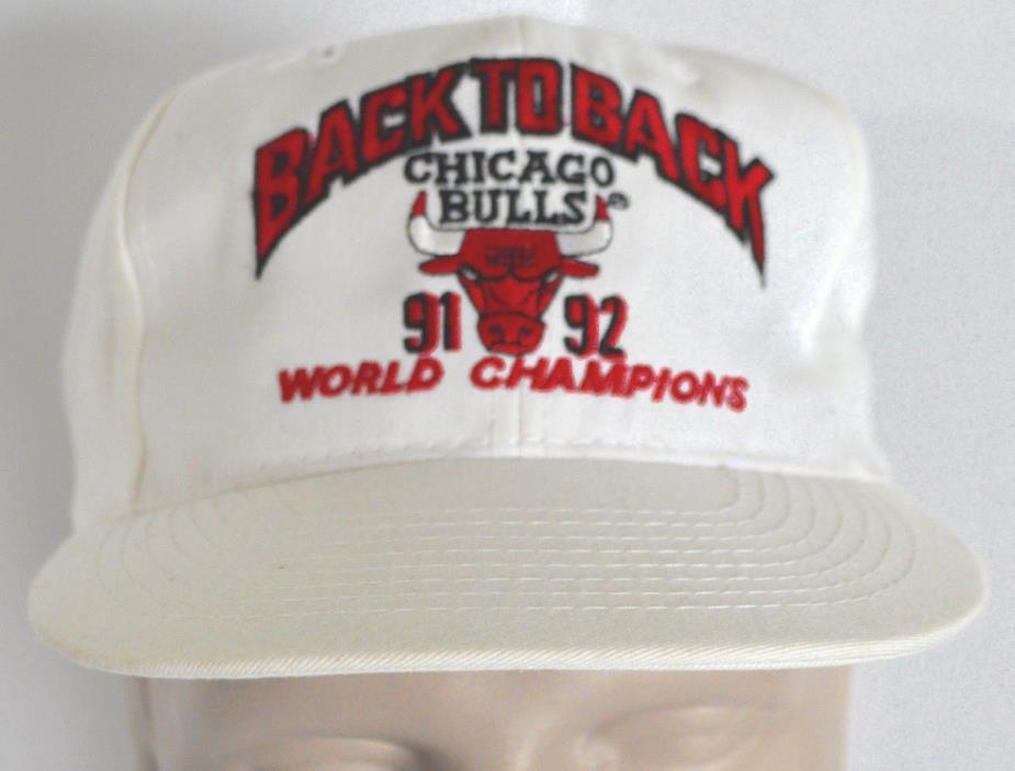 Chicago Bulls Hat 91-92 NBA World Champions Back to Back Baseball Lid Snapback