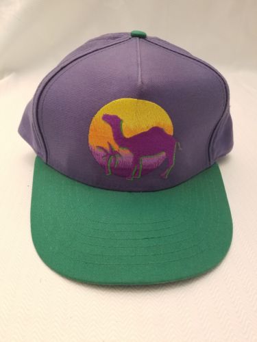 Vintage Purple and Green Camel Racing Snapback Cap Hat