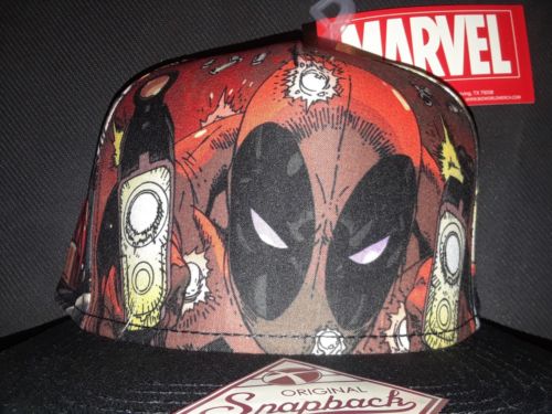 Deadpool Snapback Hat- Deadpool All Over One Size Fits All