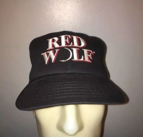 Vintage Red Wolf Follow Your Instincts Snapback Trucker Hat Cap Black Tobacco