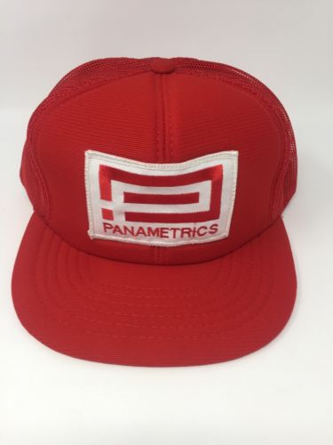 Vintage Panametrics Patch Mesh Trucker Snapback Hat Test Meters Red Cardinal
