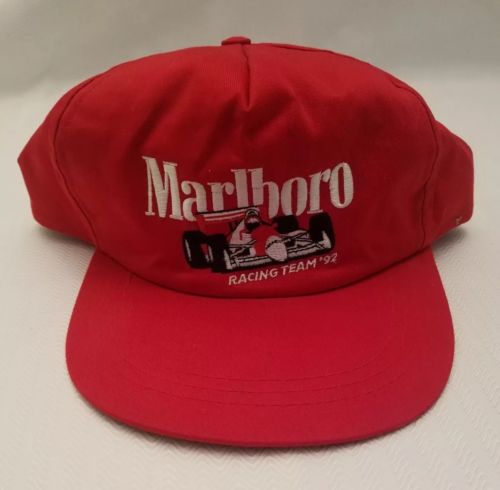 Vintage Marlboro Racing Team '92 1992 Red Snapback Trucker Cap Hat