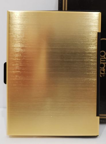 New Colibri Polished Brass Cigarette / Card Case / Original Box