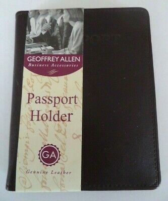 Geoffrey Allen Genuine Leather Passport Wallet, Black
