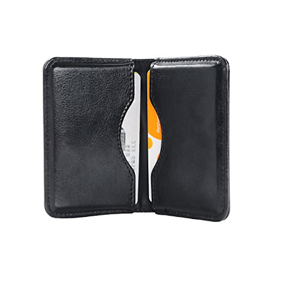 Business Name Card Holder Case Leather Wallet 2 Pocket Credit Card ID Organizer