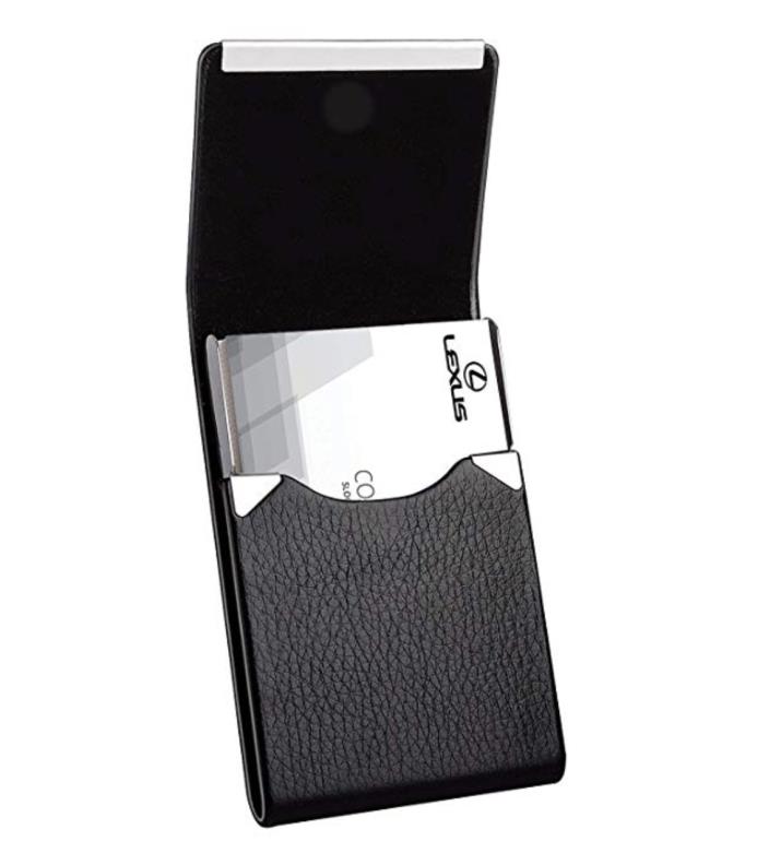 MaxGear Professional Business Card Holder PU Leather Business Card Case Name Car