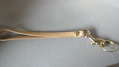 DOONEY BOURKE STRAP HAND  STYLE TAN LEATHER COLLECTIBLE 8 INCH KEY RING HOLDER