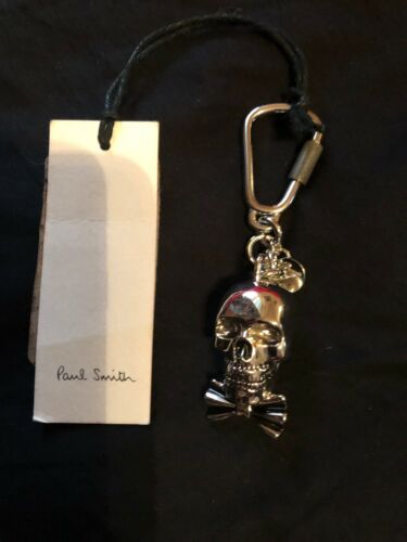 Paul Smith Skull And Bow Tie  Key Ring Keychain with Pouch and Charm