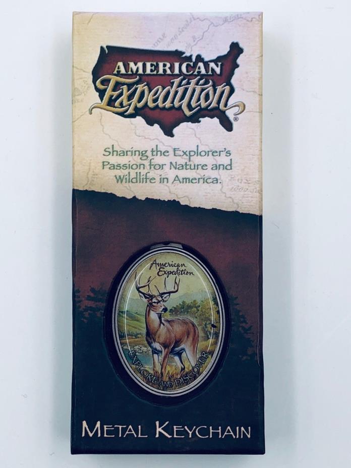 American Expedition Whitetail Deer Metal Keychain , Great Stocking Stuffer!