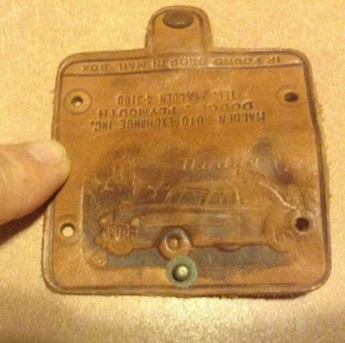 vintage leather key holder Old Car Dealer Mass.