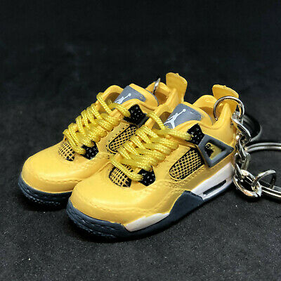 Pair Air Jordan IV 4 Retro Lightning Yellow Sneaker 3D Keychain Shoes Figure 1:6