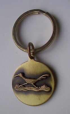 BRASS KEYRING WITH A ROAD RUNNER ANIMAL DESIGN FOB-WESTERN- INGA