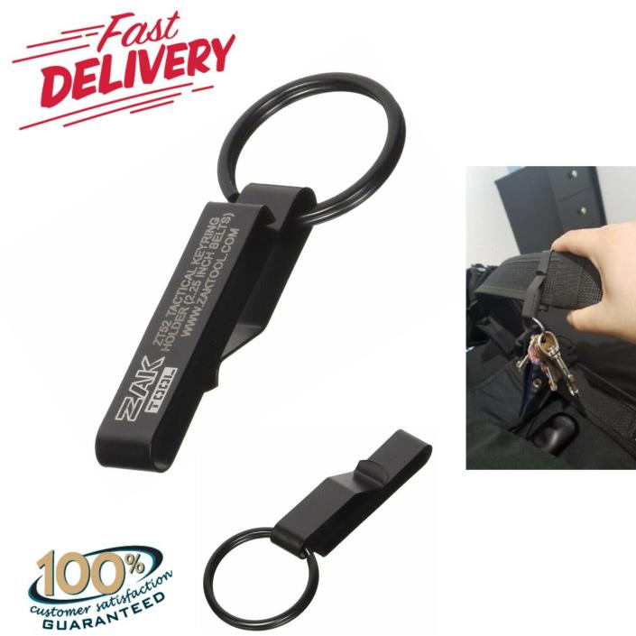 Key Ring Belt Holder Heavy Duty Zak Tools 2 Pack Spring Clip Black Secure Tactic