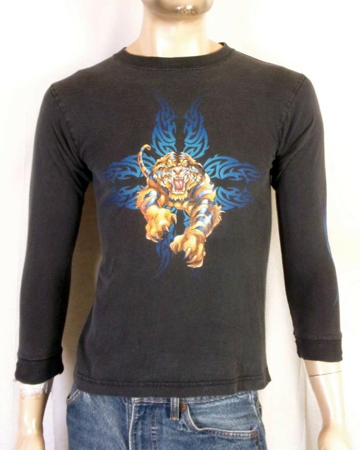 vtg 90s JNCO Jeans long sleeve T-Shirt Tiger skate punk grunge SZ Youth M