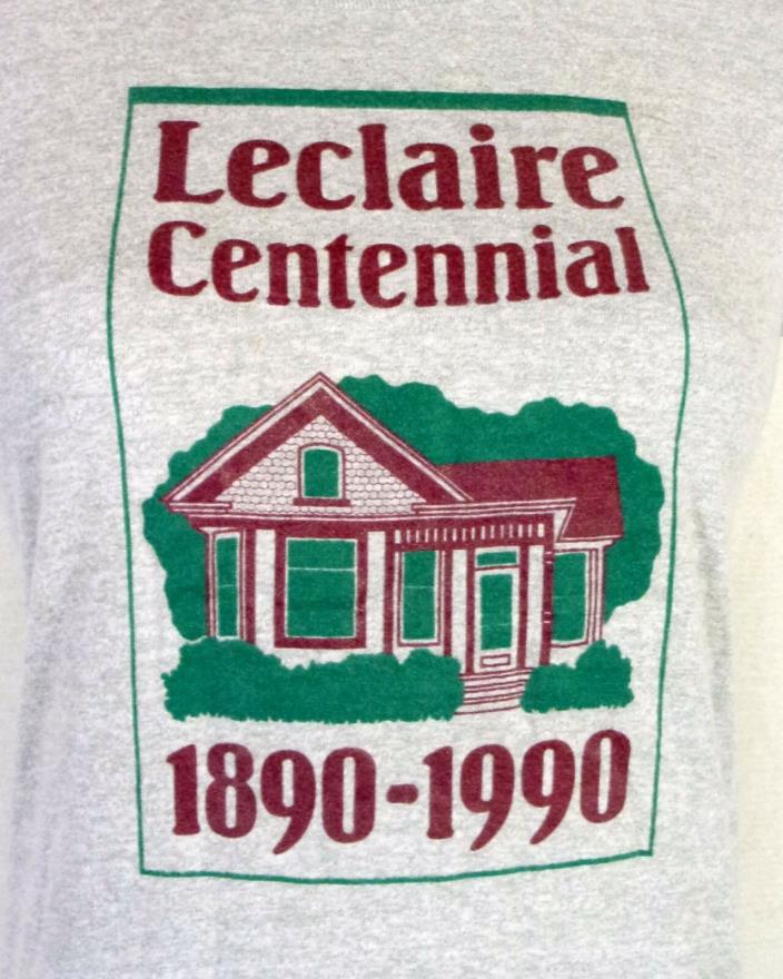 vtg 80s soft thin Heather Gray Leclaire Centennial T-Shirt 1990 indie punk SZ XS