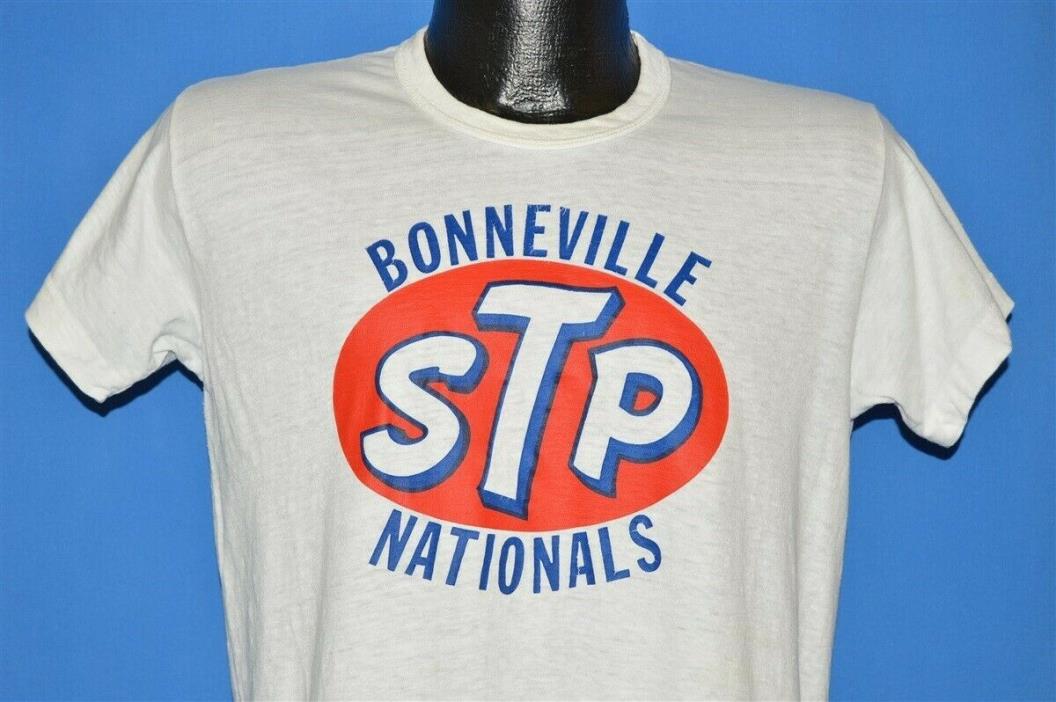 vtg 60s STP BONNEVILLE NATIONALS UTAH SALT FLATS RACING SPEED RECORD t-shirt M