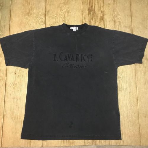 Rare Vintage 80s 90s Z Cavaricci Acid Wash Distressed Spellout T Shirt Guess XL