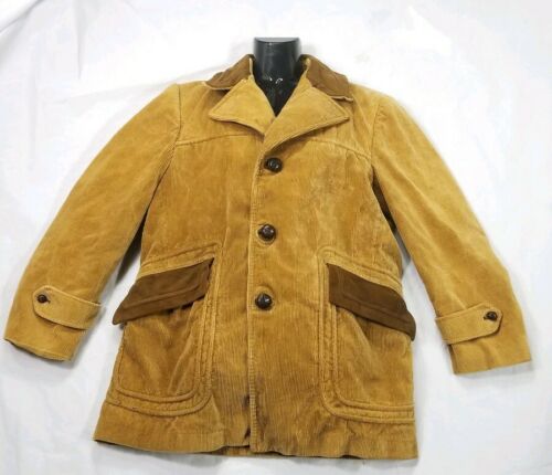 Vintage Cortefiel Corduroy Jacket Coat Brown Size 40
