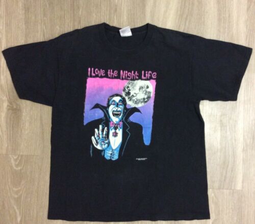 Vintage Vampire I Love The Night Life Men’s T-Shirt XL