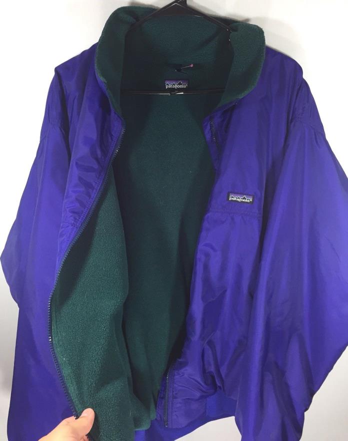 Size XL Vintage 90's Patagonia Purple And Green Zipper Jacket Synchilla Fleece