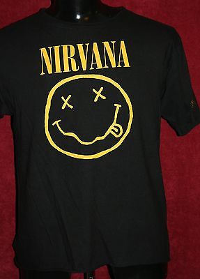 Original NIRVANA GEFFEN RECORDS PROMO T-SHIRT Vtg 90s DGC Kurt Cobain Smiley