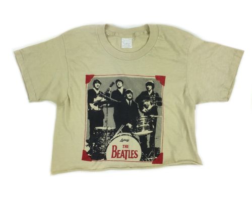 Vg Screen Stars 70s 80s The Beatles Photograph Ludwig Cut Off T-Shirt
