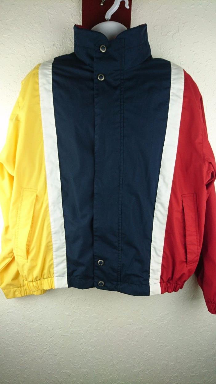 Members Only Men Large Marine Ware Sailing Color Block Nylon Jacket VTG FLAW* Z