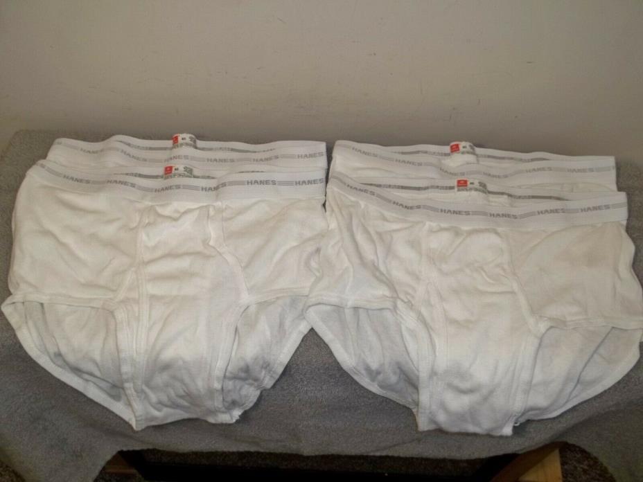 Vtg Unworn 4 Pairs Men's Size 40 HANES UNDERWEAR WHITE BRIEFS Made In USA