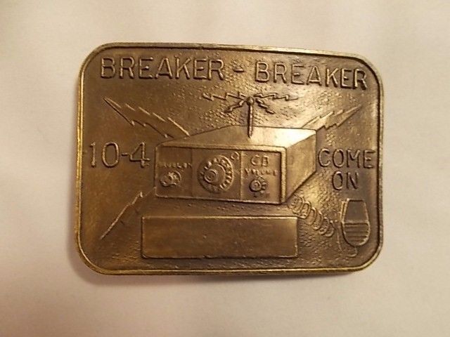 Vintage Brass Breaker - Breaker Good buddy Belt Buckle for all the CB'ers