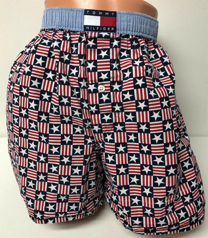 Tommy Hilfiger Red White Blue Stars Stripes Cotton Boxer Men's Underwear M