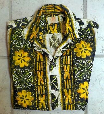 Vintage 50-60's Ui Maikai HAWAIIAN TIKI Mod Aloha Hawaiian Shirt Small-Medium?