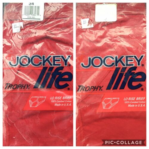2 Pk Jockey Life Vintage Mens Underwear 34 Lo Rise Brief NOS 1984 USA Deadstock