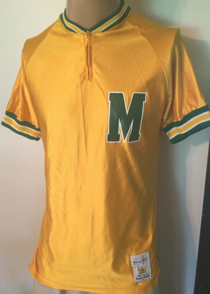 TRUE VTG 1960's-70's MACGREGOR SAND-KNIT 1/4 ZIP BASKETBALL WARM-UP JERSEY MED