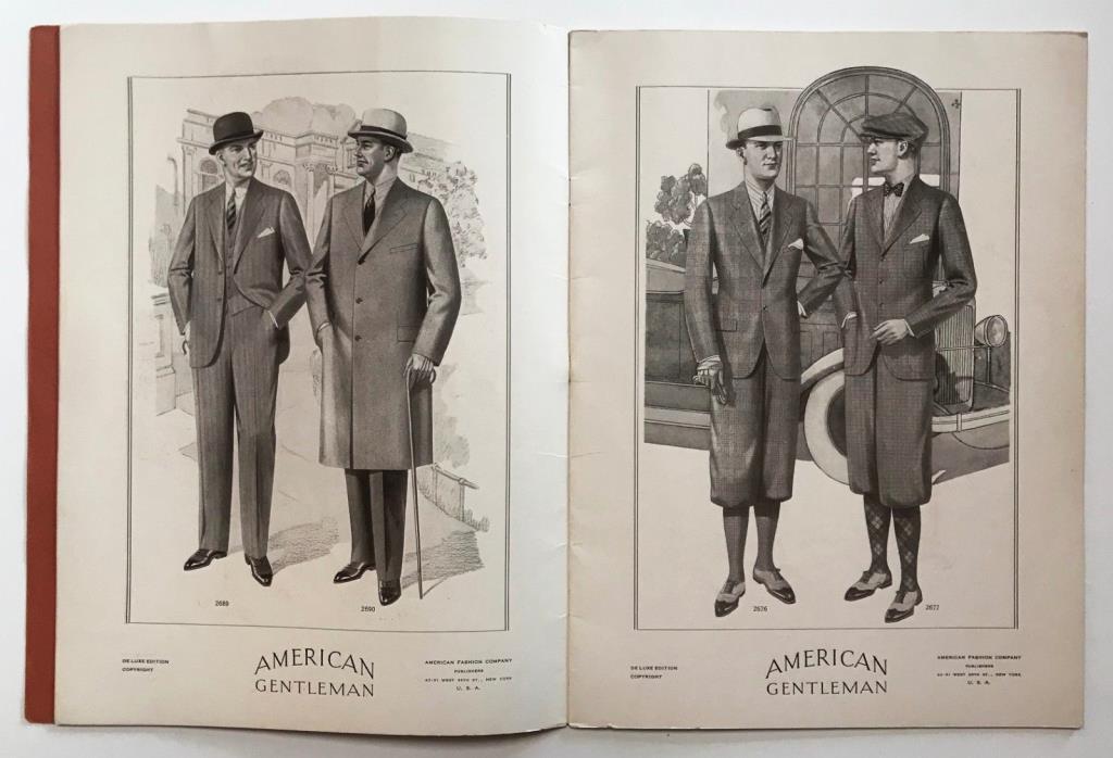 Men's Clothing. AMERICAN GENTLEMAN. DE LUXE EDITION. 1929. Elegant fashions.