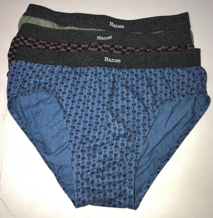 NWOT Vtg 3 pr Hanes Multi-Colored Gray Signature Waist Cotton Bikini Briefs L