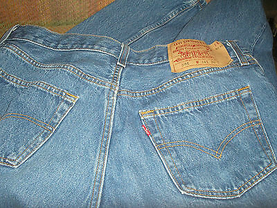 Vintage 1990s Levi's 501 Made in USA Denim Blue Jeans 34 x 36 actual 32 x 35
