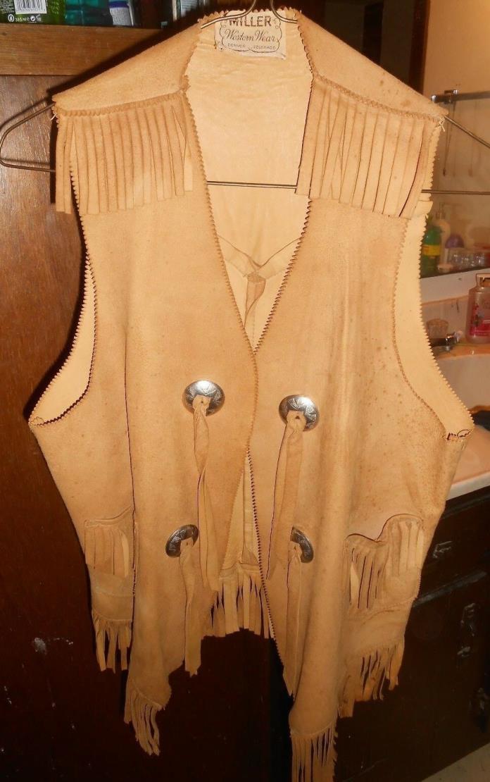 Vintage Miller Western Wear Denver Colorado Leather Vest