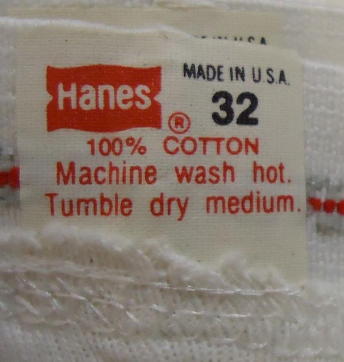 NOS Vtg 80s Hanes 100% Cotton Tighty White Briefs sz 32 USA Made UNWORN