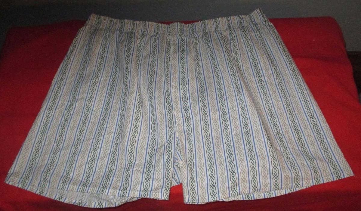 VTG Hanes Cotton Blue Chain Print Trouser Front Boxer Briefs Men's Underwear XL